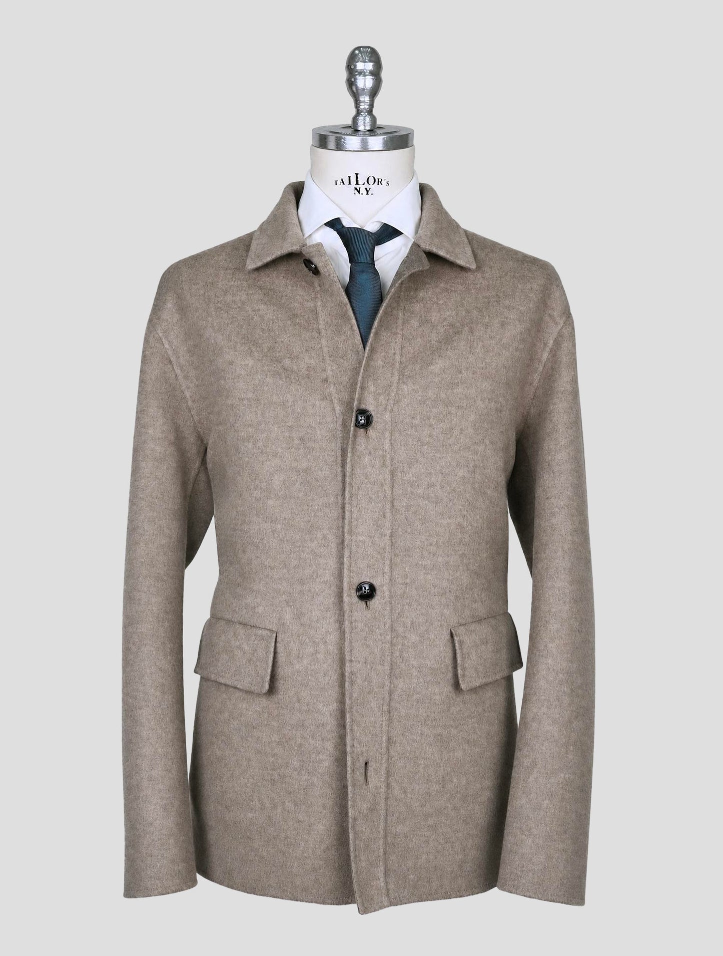 Kiton Beige Wool Cashmere Coat