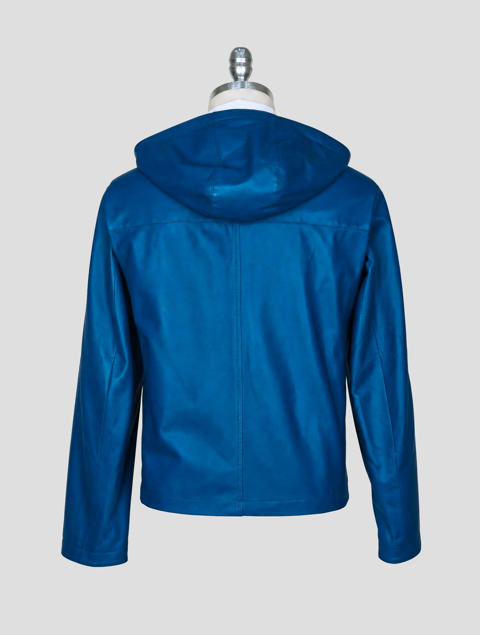 Kiton Blue Leather Coat