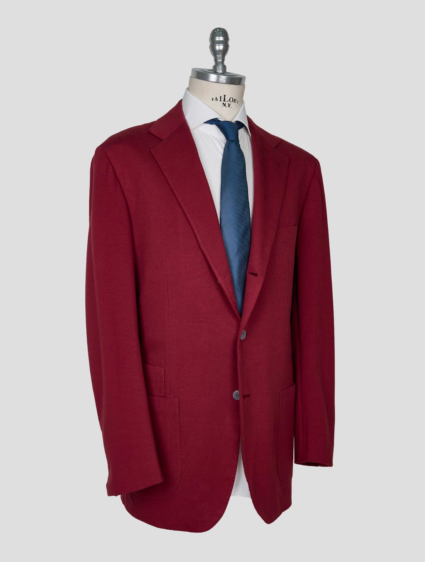 Kiton Burgundy Cotton Ea Blazer