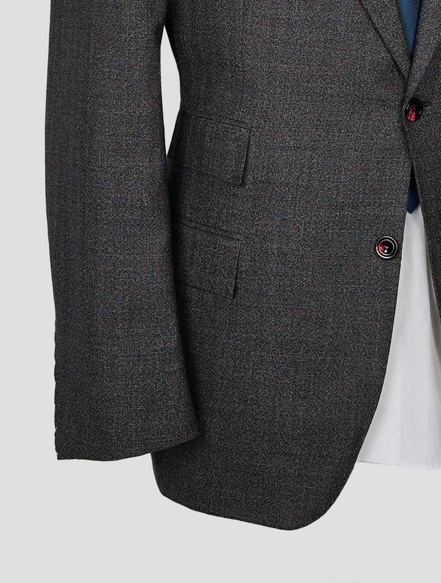 Kiton Gray Red Cashmere Suit