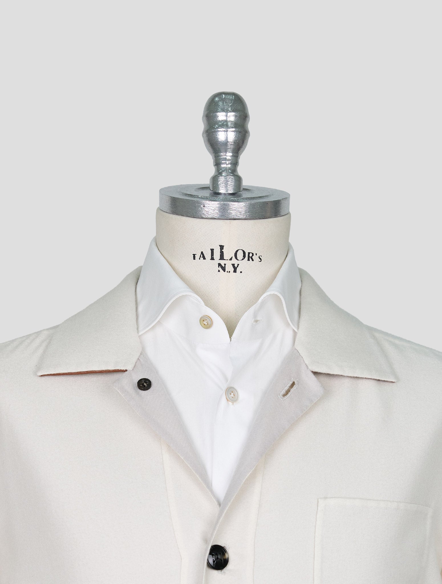 Kiton White Cashmere Silk Coat