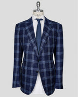 Kiton Blue Cashmere Silk Linen Blazer