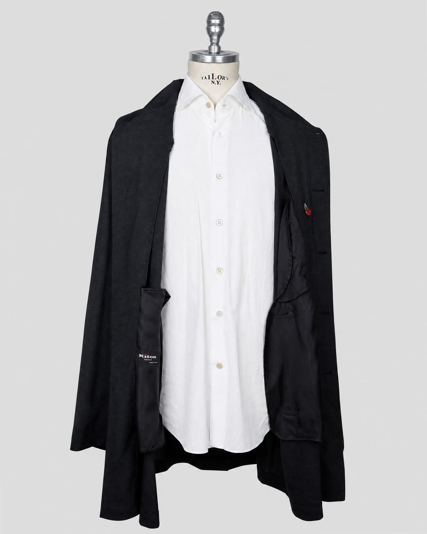 Kiton Gray Vrigin Wool Pa Ea Ovecoat