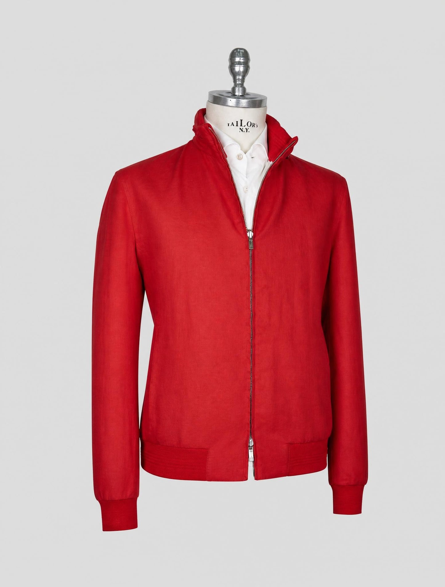 Kiton Red Cotton Virgin Wool Coat