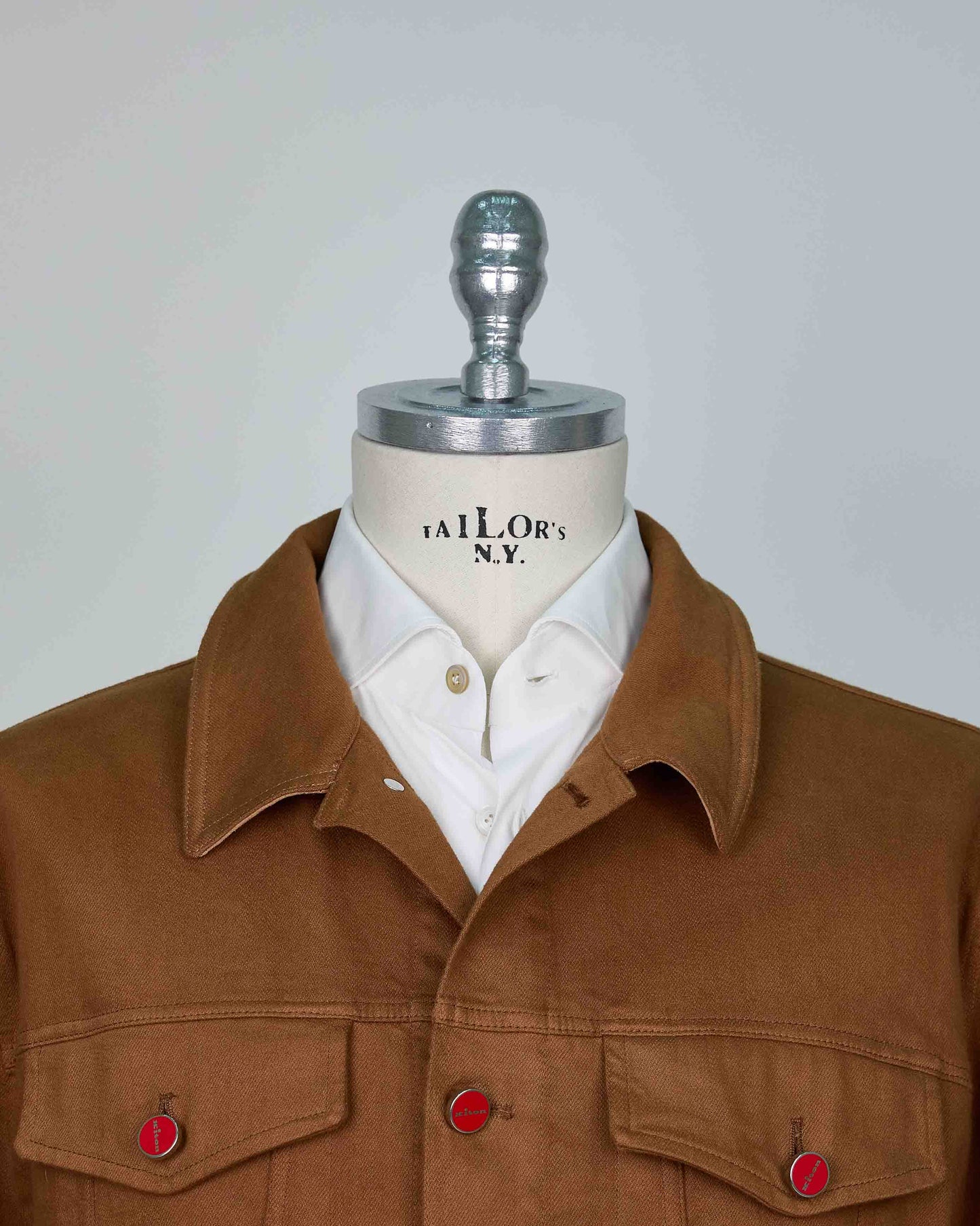 Kiton Brown Cotton Ea Coat