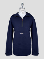 Kiton Blue Cotton Ea Sweater Hoodie