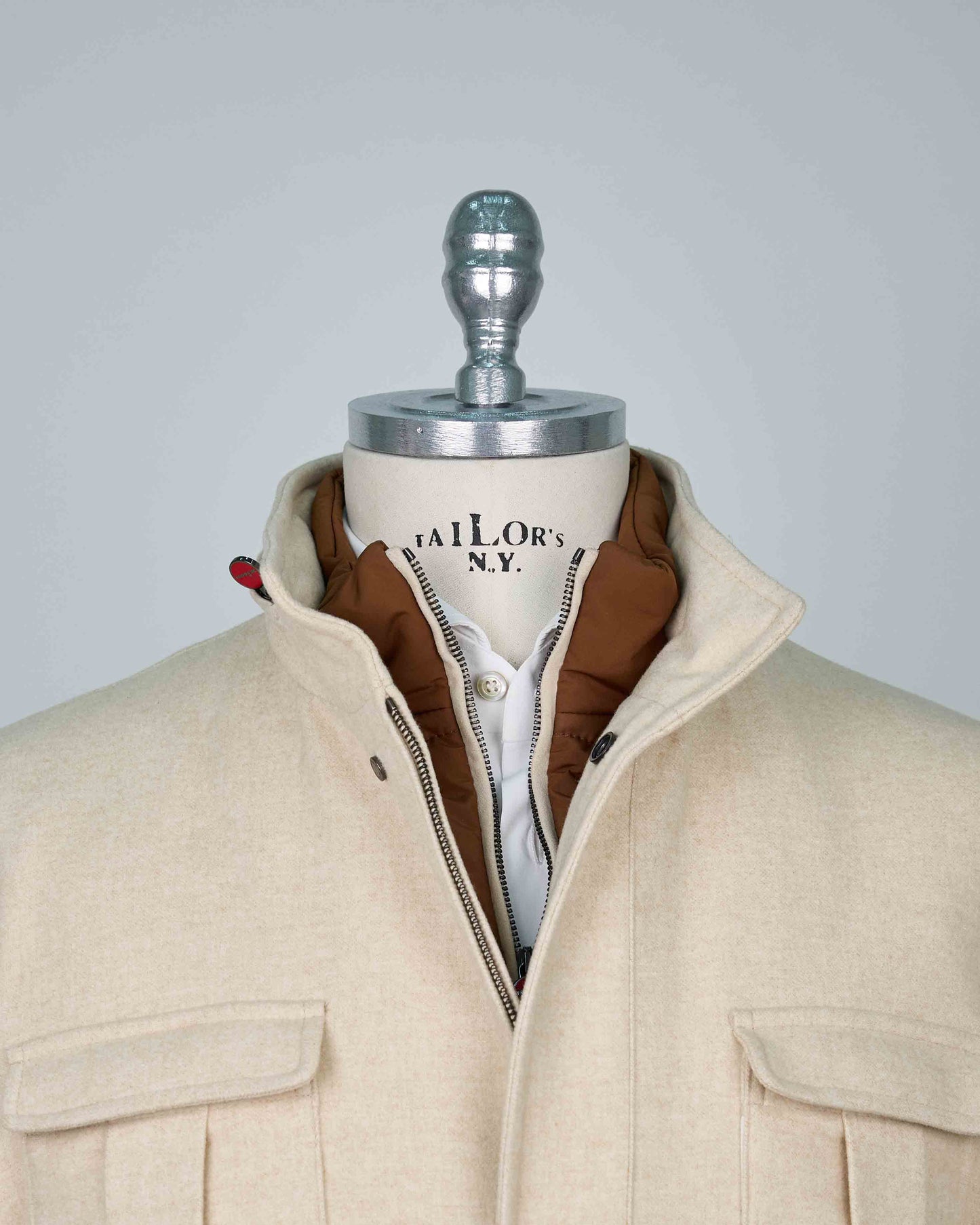 Kiton Beige Cashmere Silk Ea Coat