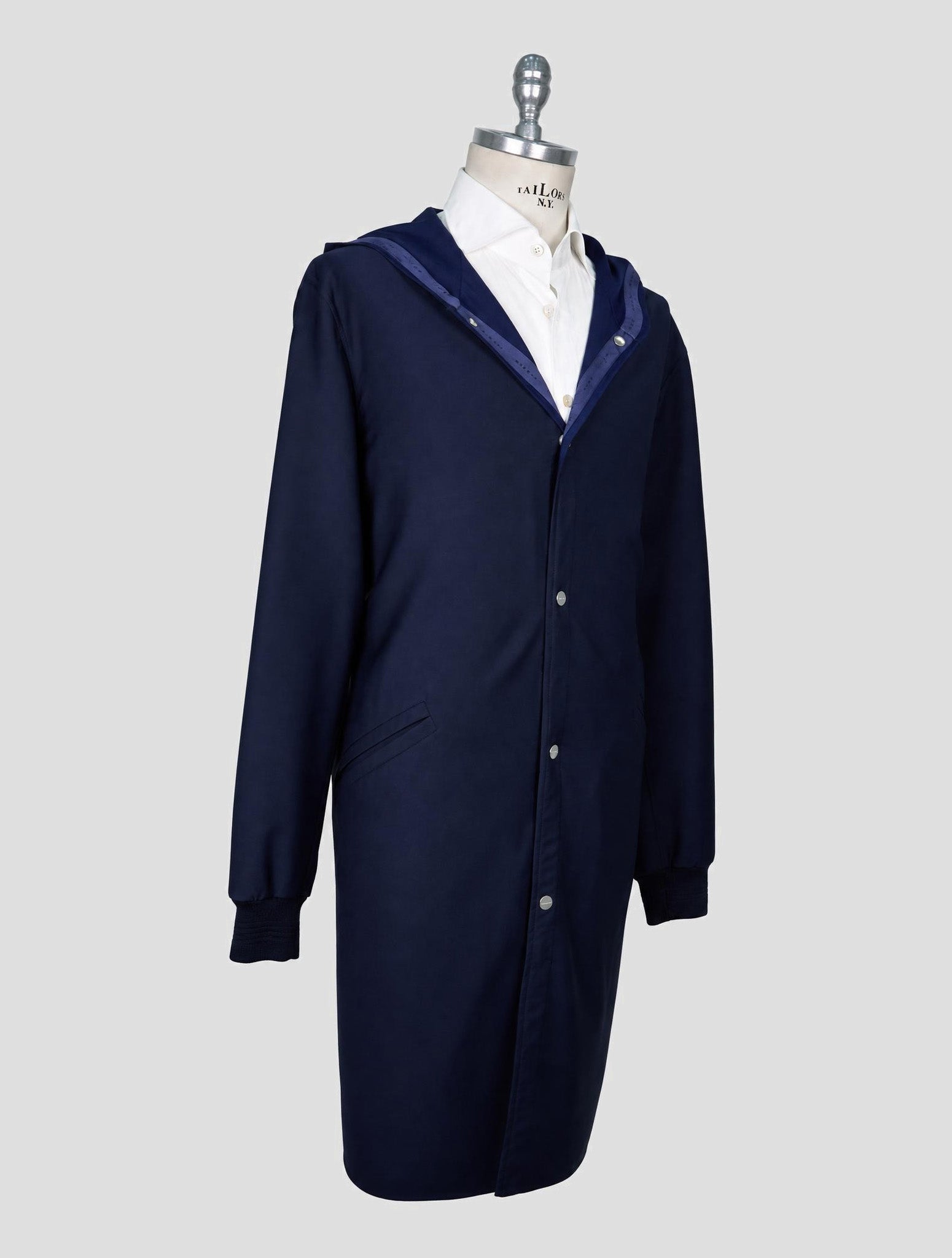 Kiton Blue Pa Wool Ea Silk Coat