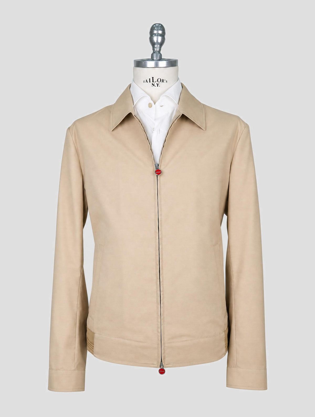 Kiton Beige Cotton Virgin Wool Coat