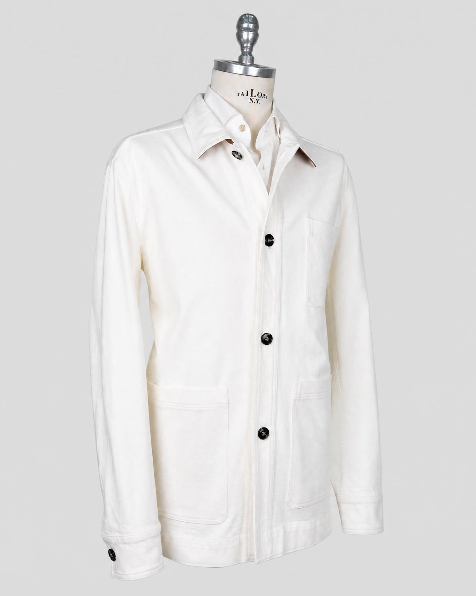 Kiton White Cotton Ea Coat