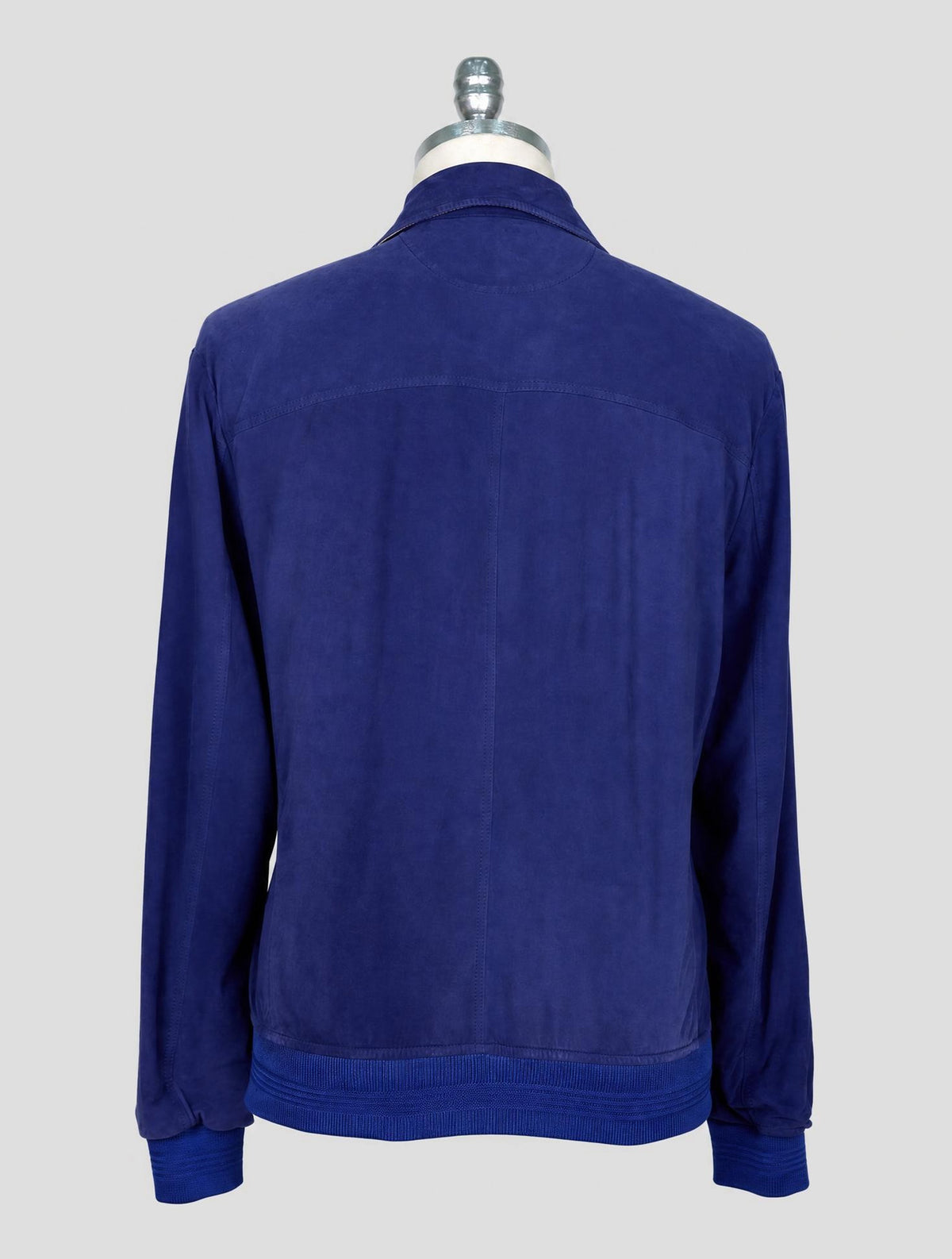 Kiton Blue Leather Suede Coat