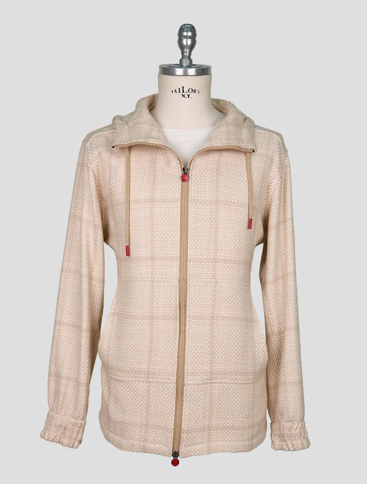 Kiton Beige Cashmere Virgin Wool Silk Linen Shirt Umbi