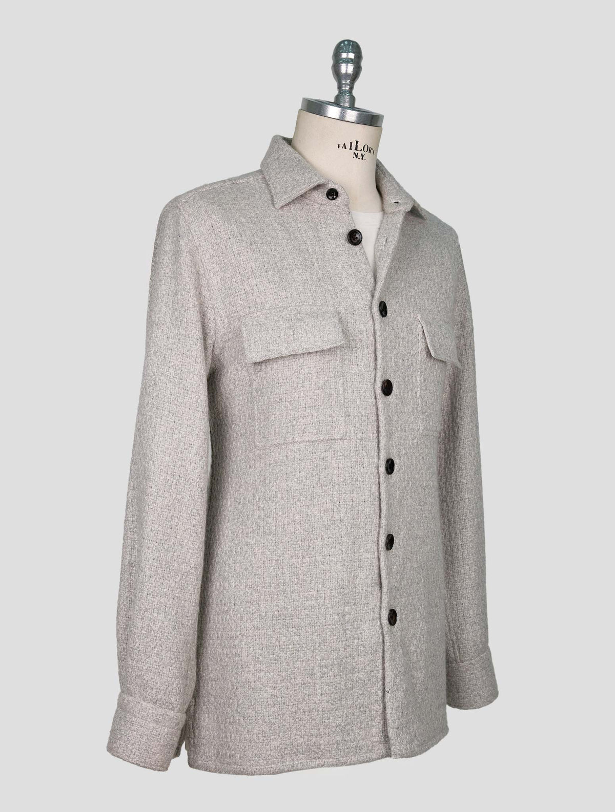 Kiton Gray Cashmere Shirt