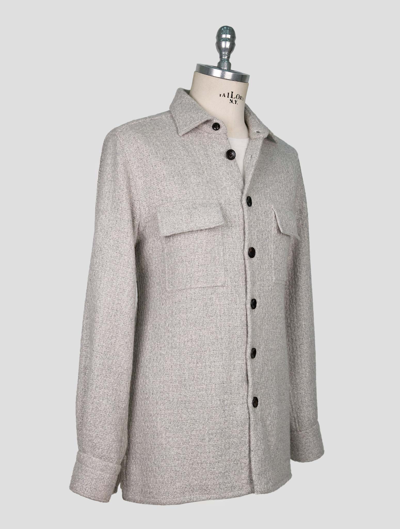 Kiton Gray Cashmere Shirt