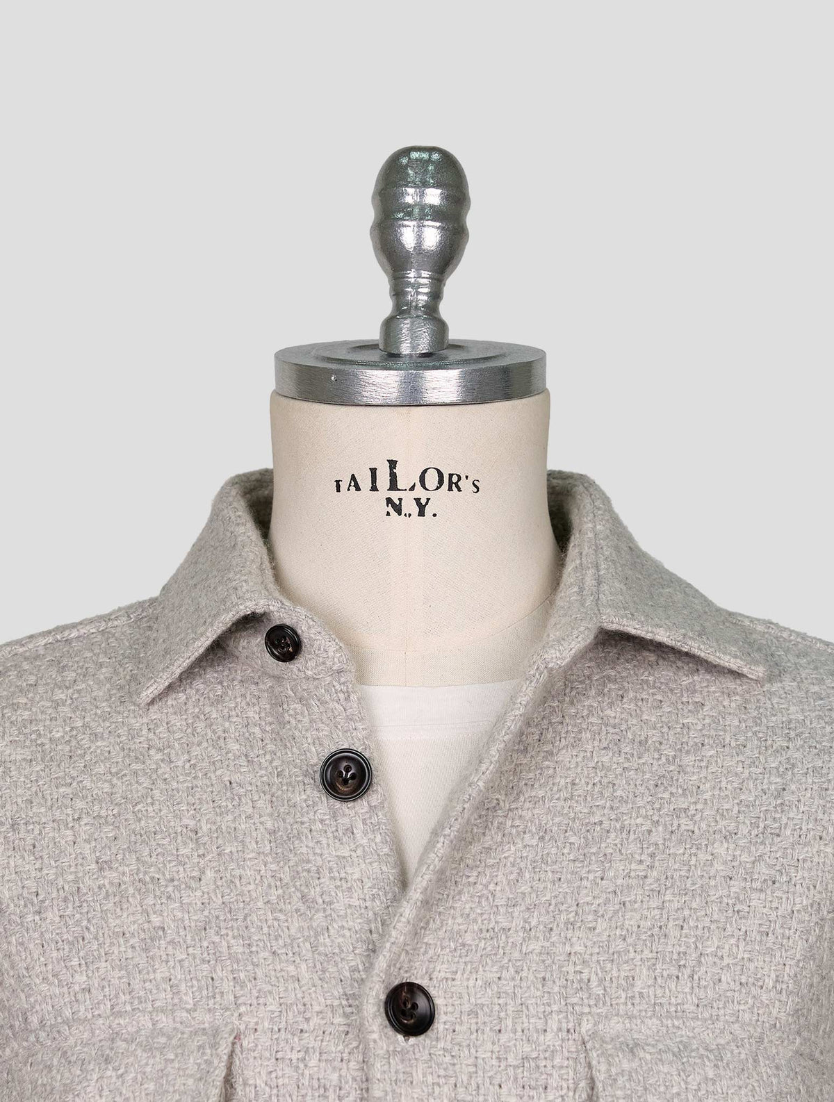 Kiton Gray Cashmere Shirt
