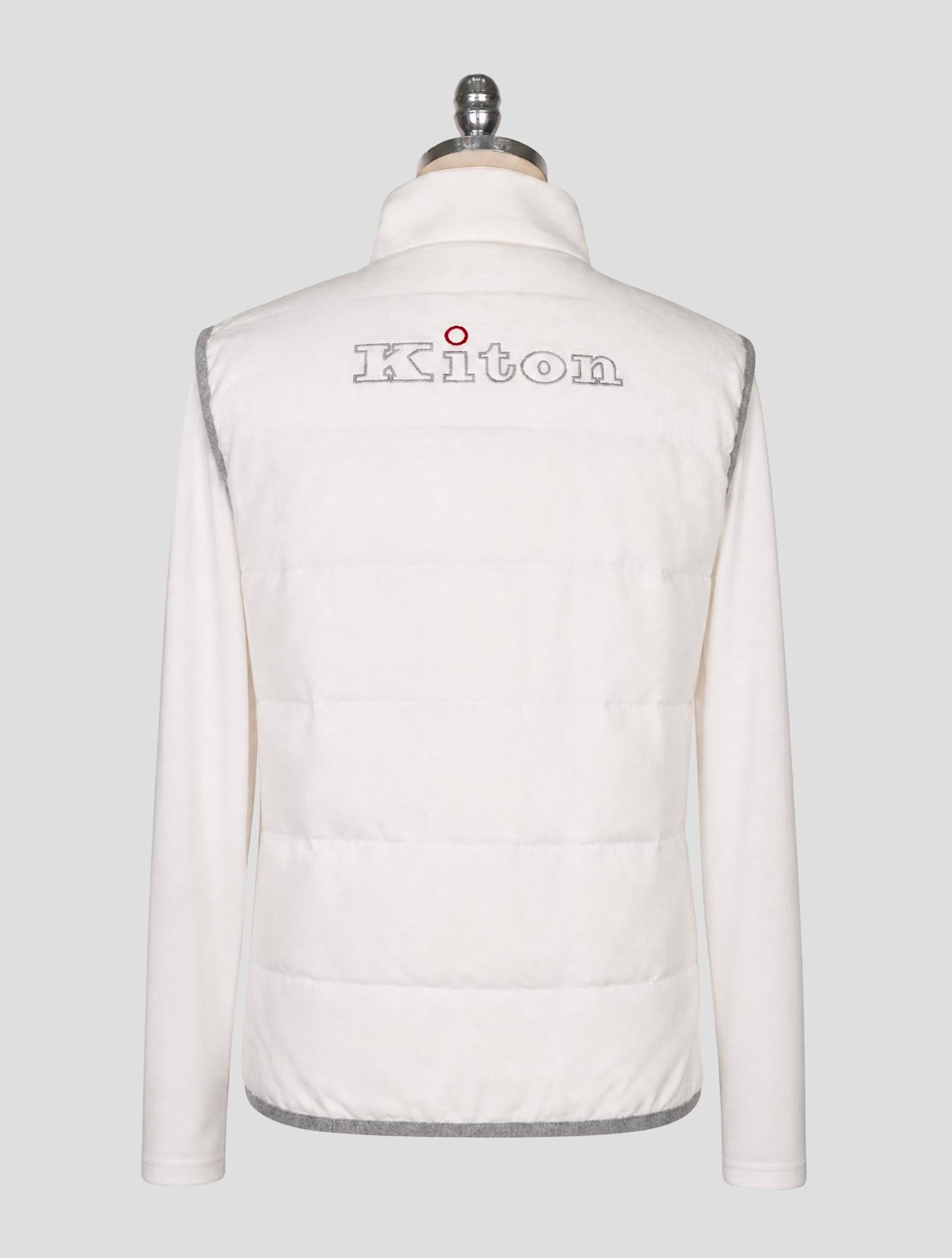 Kiton White Cotton Gilet Coat