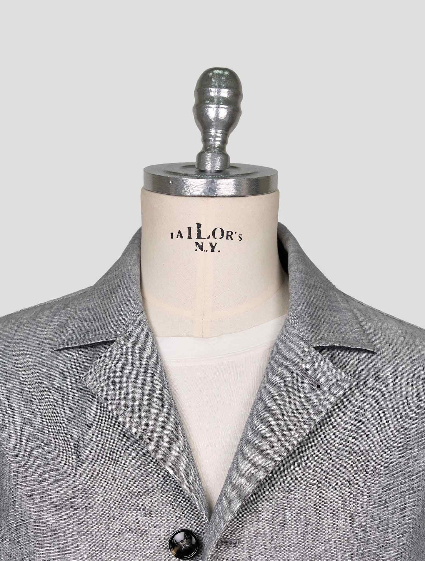 Kiton Gray Linen Overshirt