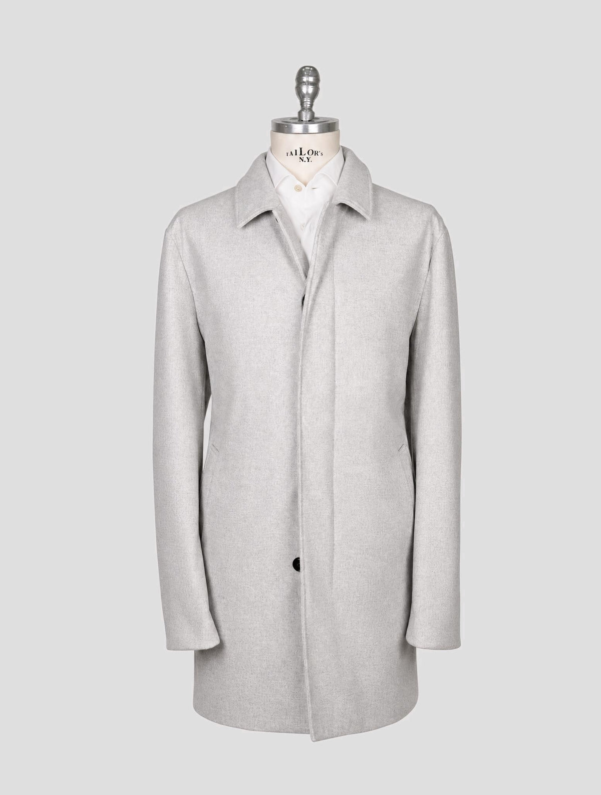 Kiton Gray Cashmere Pa Overcoat