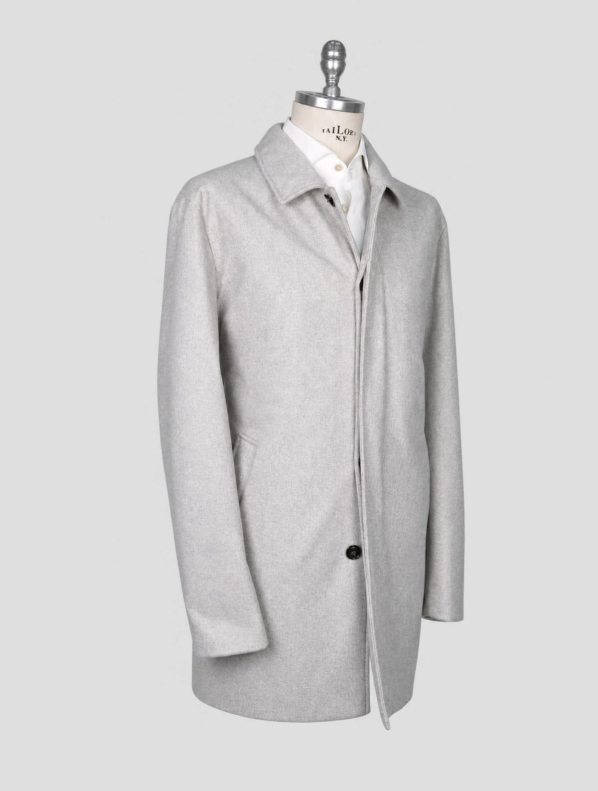 Kiton Gray Cashmere Pa Overcoat