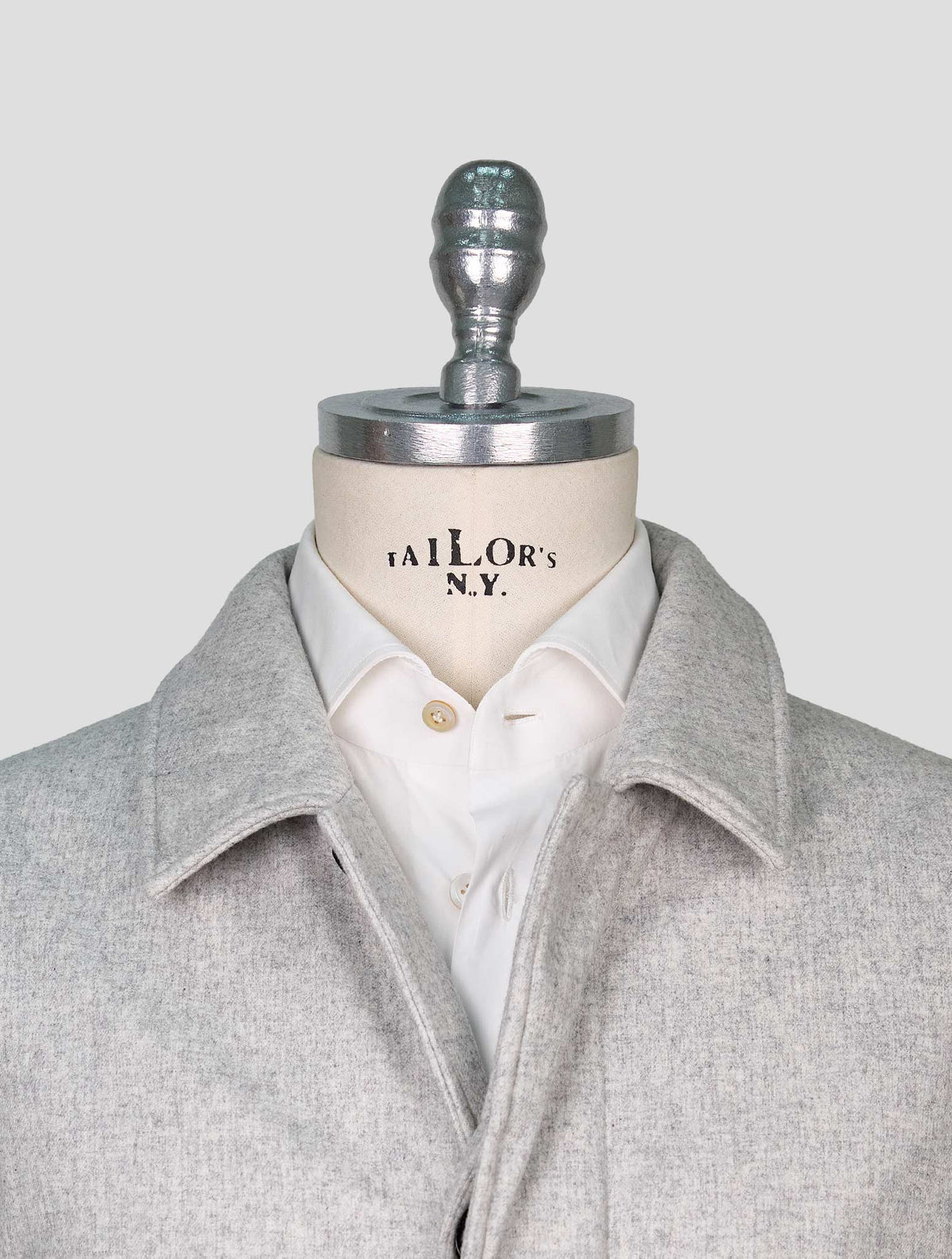 Kiton Gray Cashmere Pa Overcoat