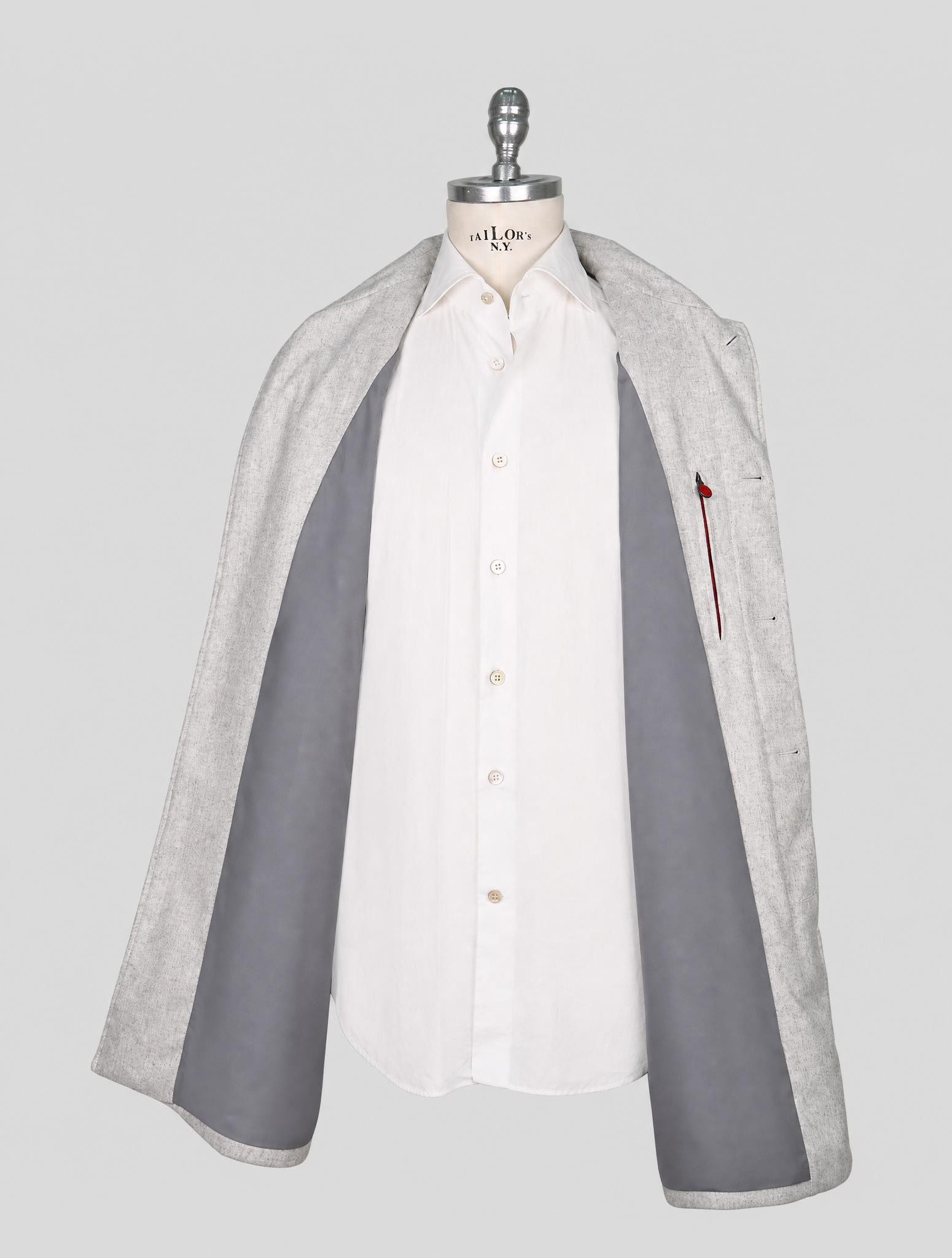 Kiton Gray Cashmere Pa Overcoat