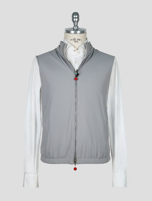 Kiton Gray Pl Viscose Ea Reverse Gilet Coat