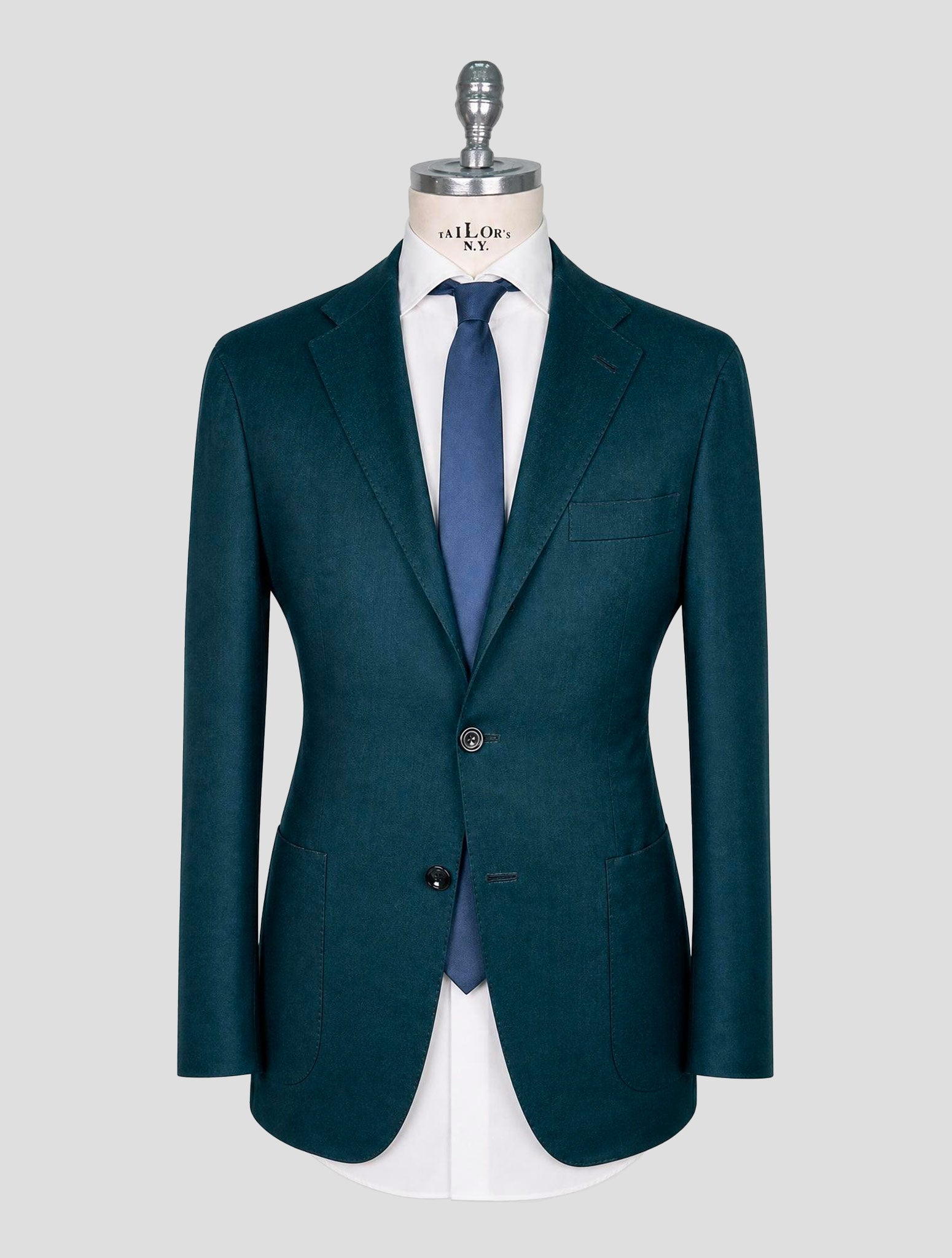 Kiton Green Vicuna Perù Silk Blazer