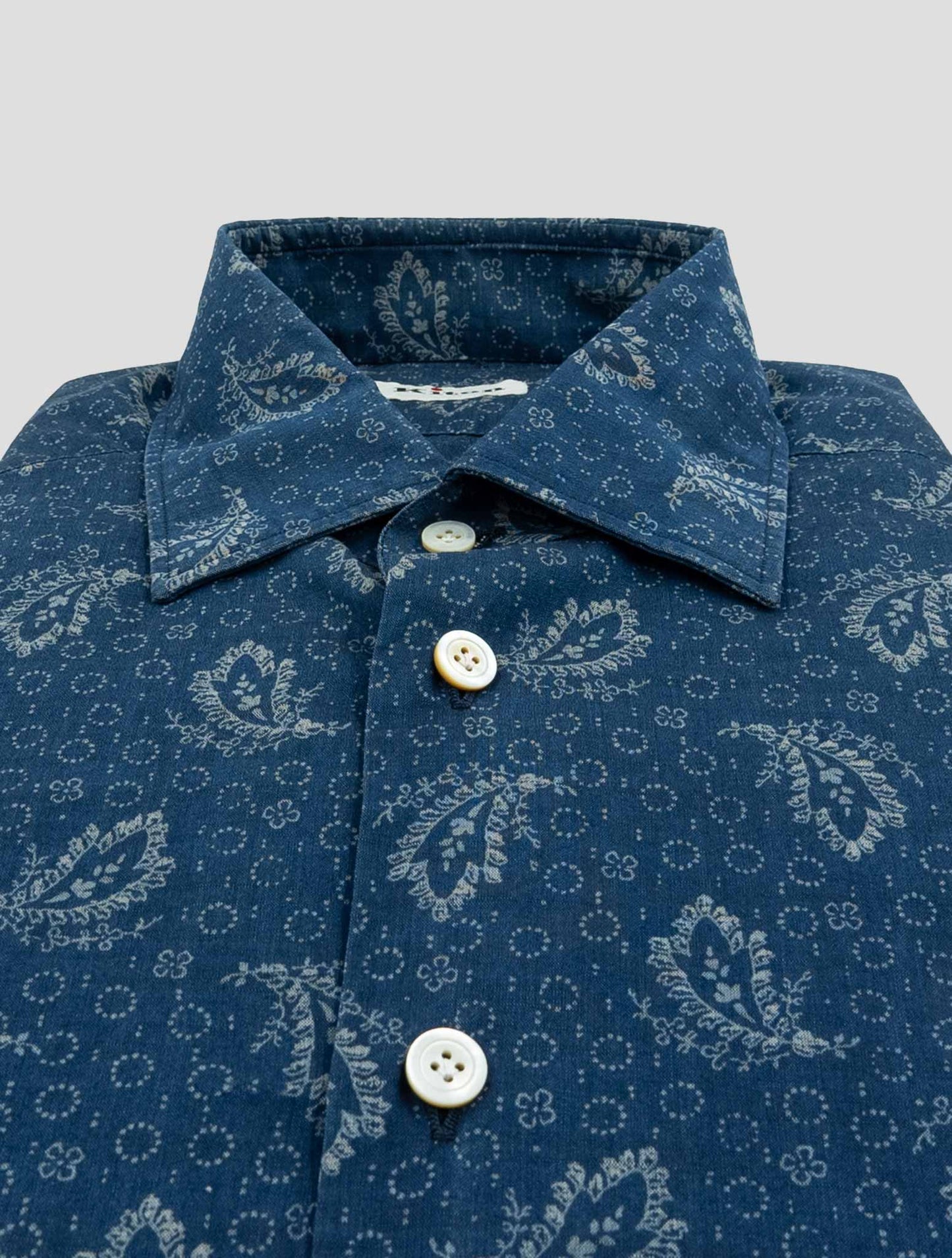 Kiton Blue Cotton Shirt