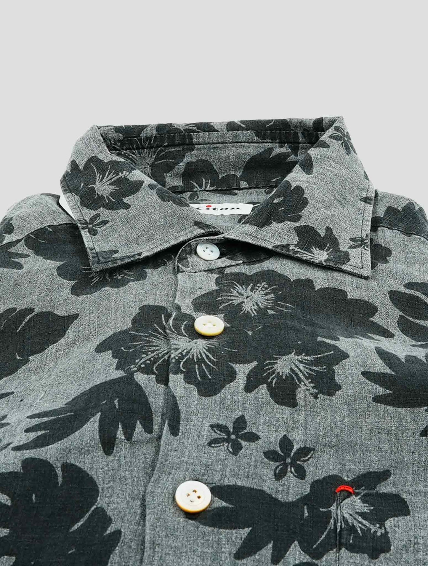 Kiton Gray Linen Nerano Shirt