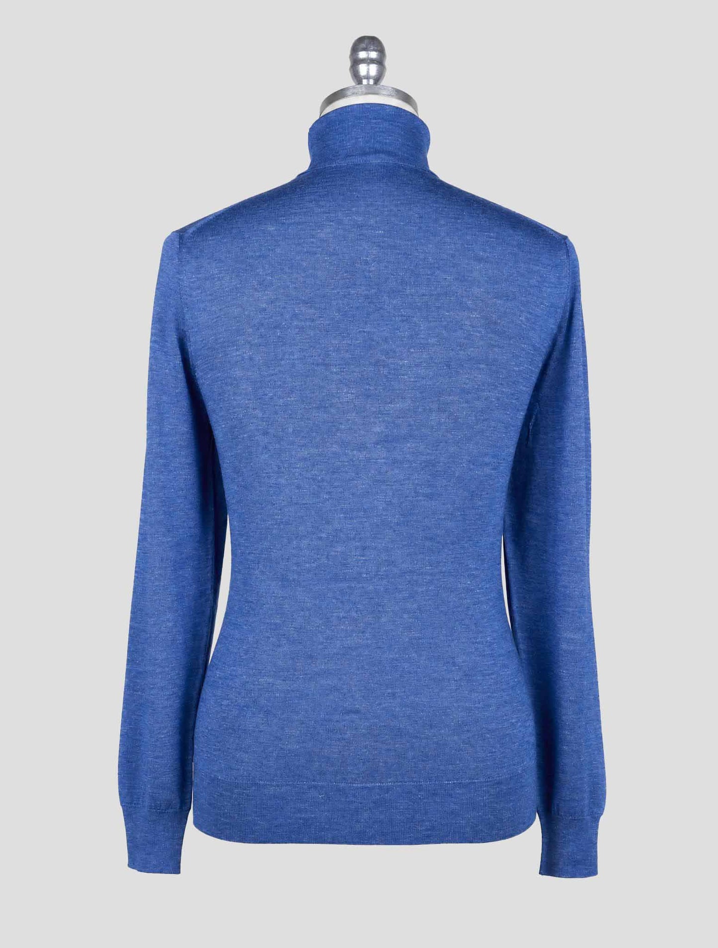 Kiton Blue Silk Cashmere Silk Sweater Turtleneck