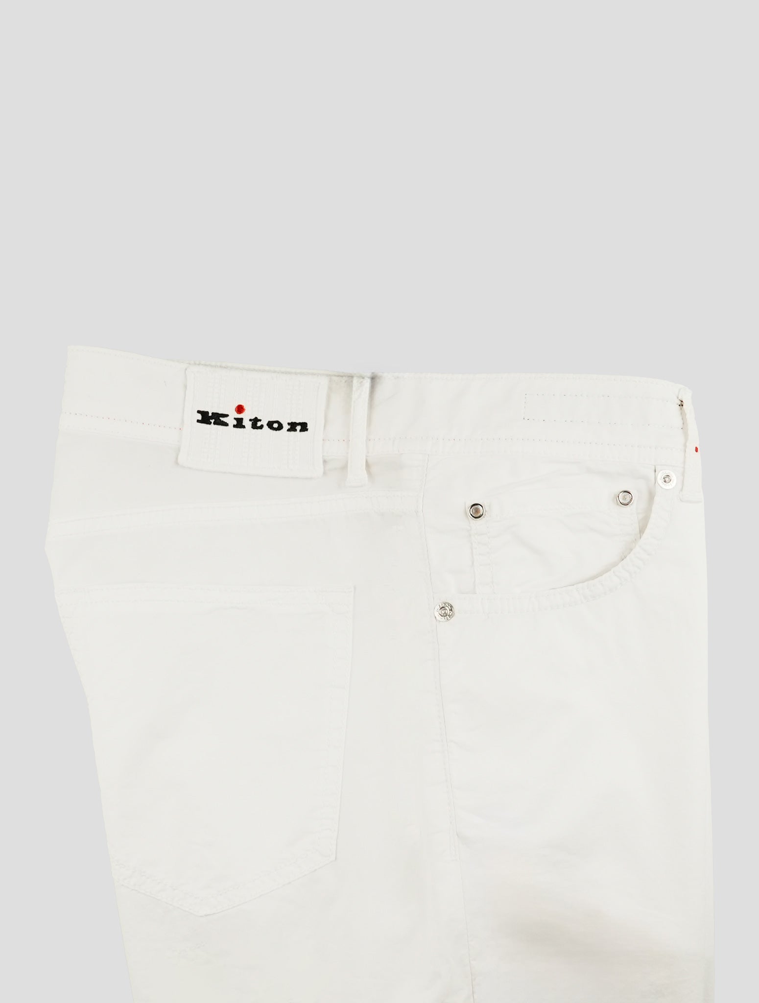 Kiton White Cotton Ea Jeans