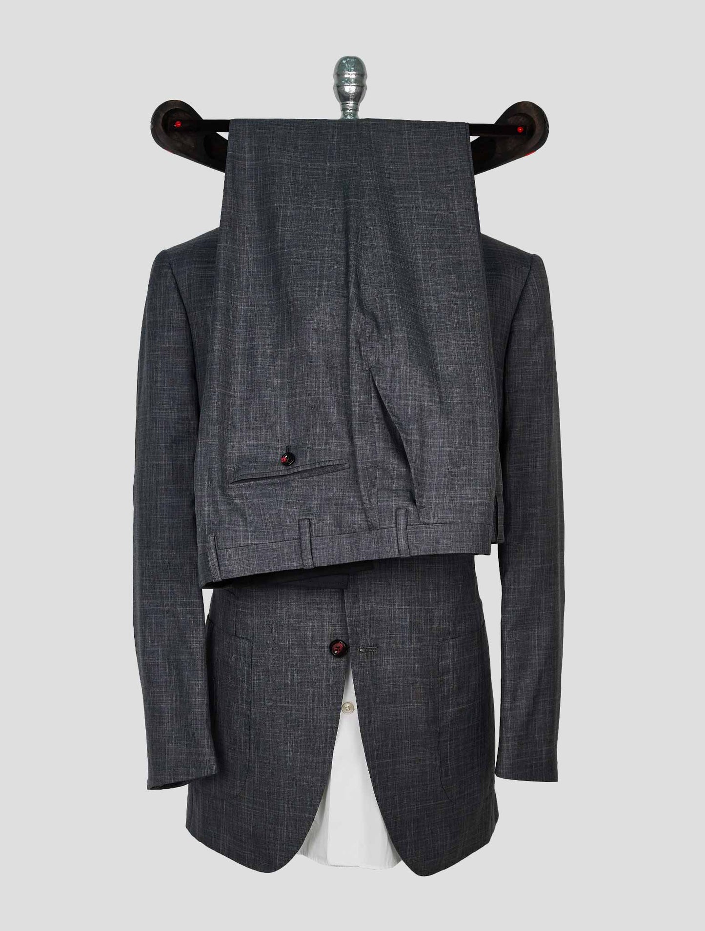 Kiton Gray Cashmere Virgin Wool Silk Suit