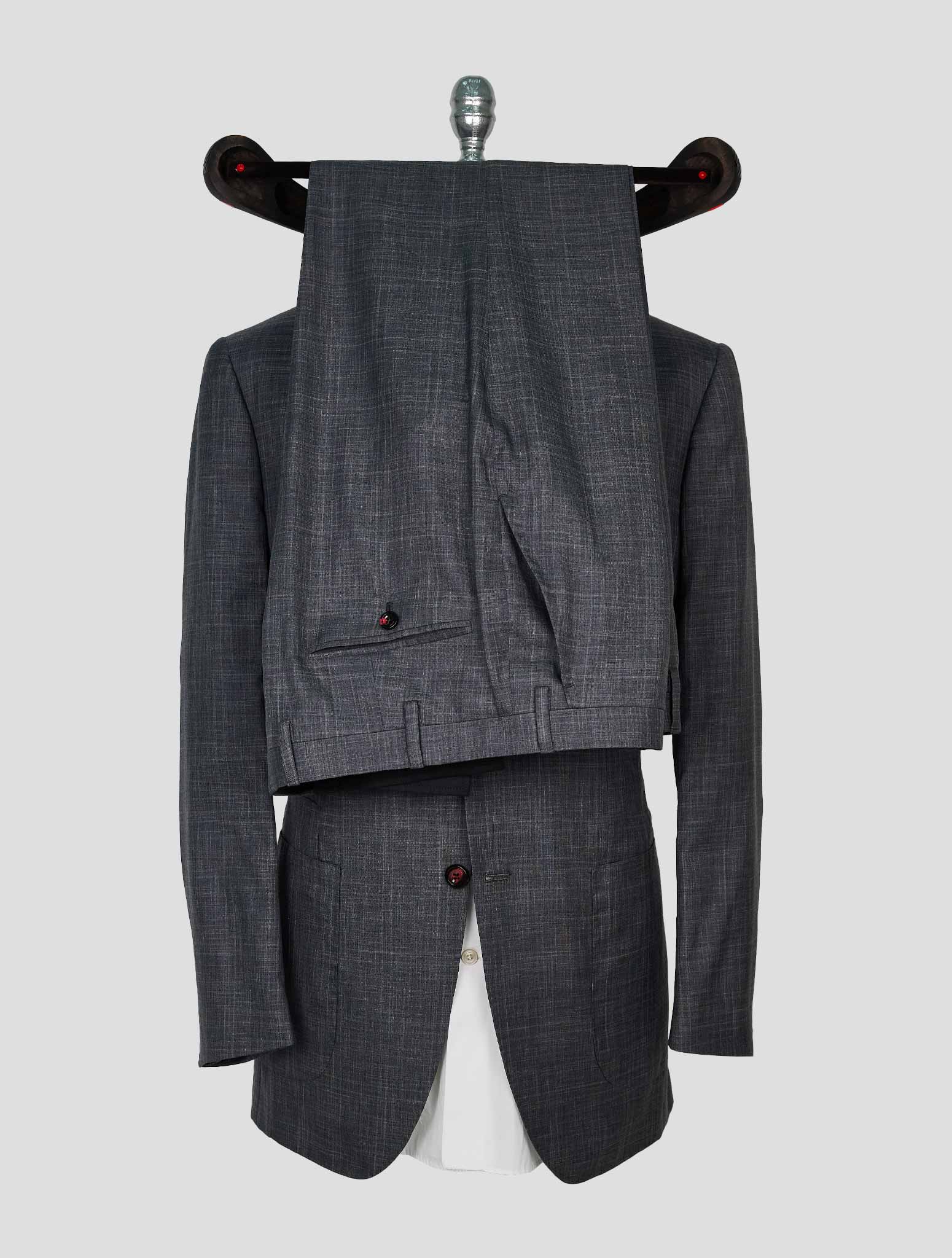 Kiton Gray Cashmere Virgin Wool Silk Suit