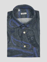 Kiton Blue Gray Cotton Shirt Nerano