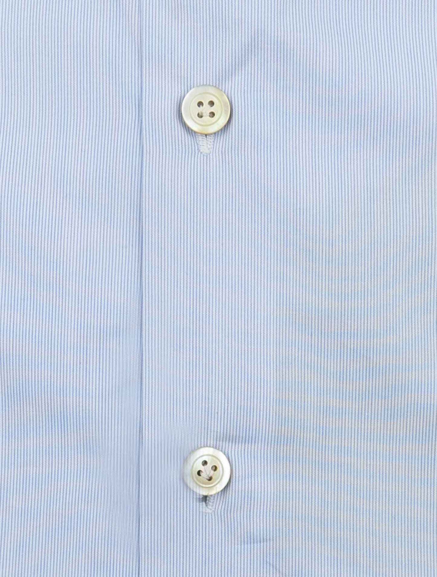 Kiton Light Blue White Cotton Shirt