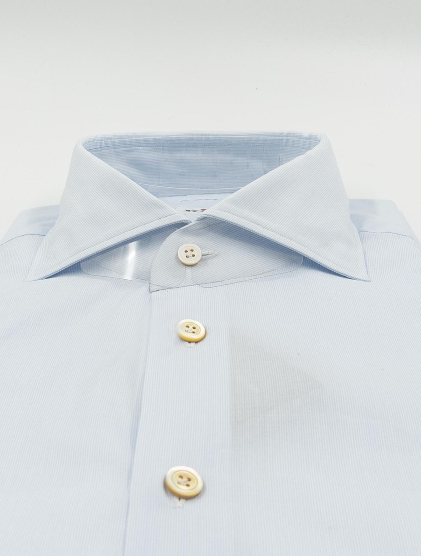 Kiton Light Blue White Cotton Shirt