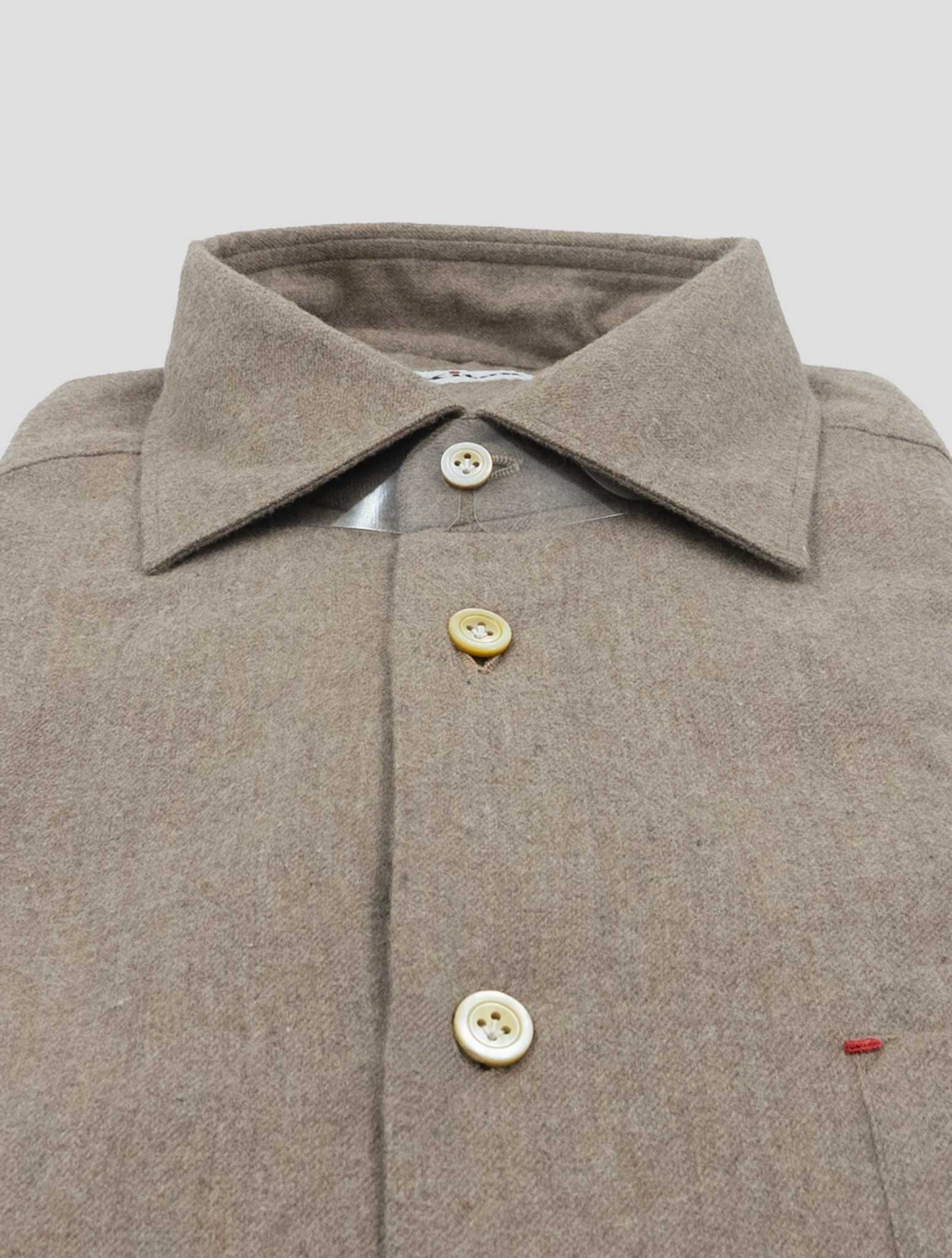 Kiton Beige Cotton Shirt Nerano