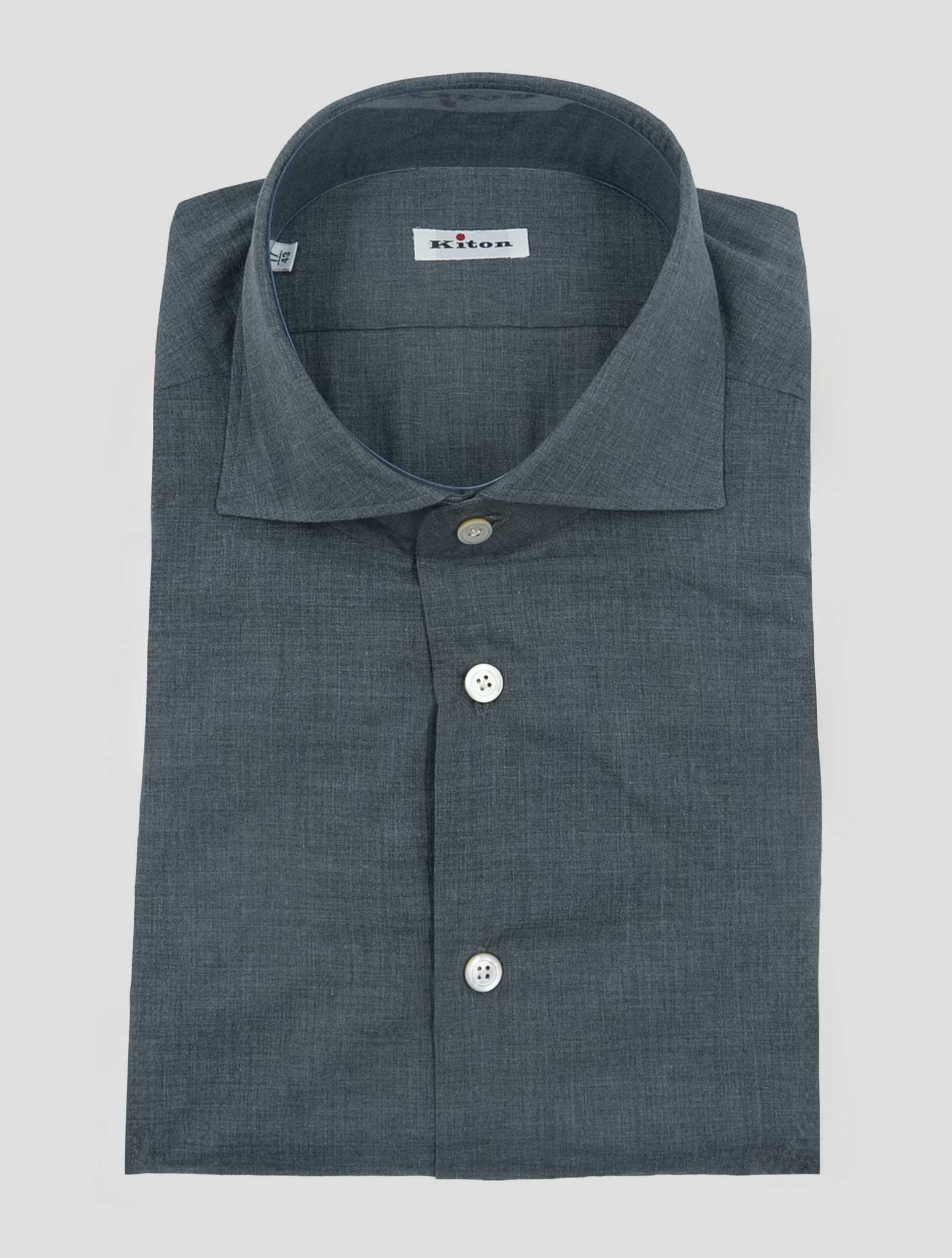 Kiton Gray Cotton Shirt