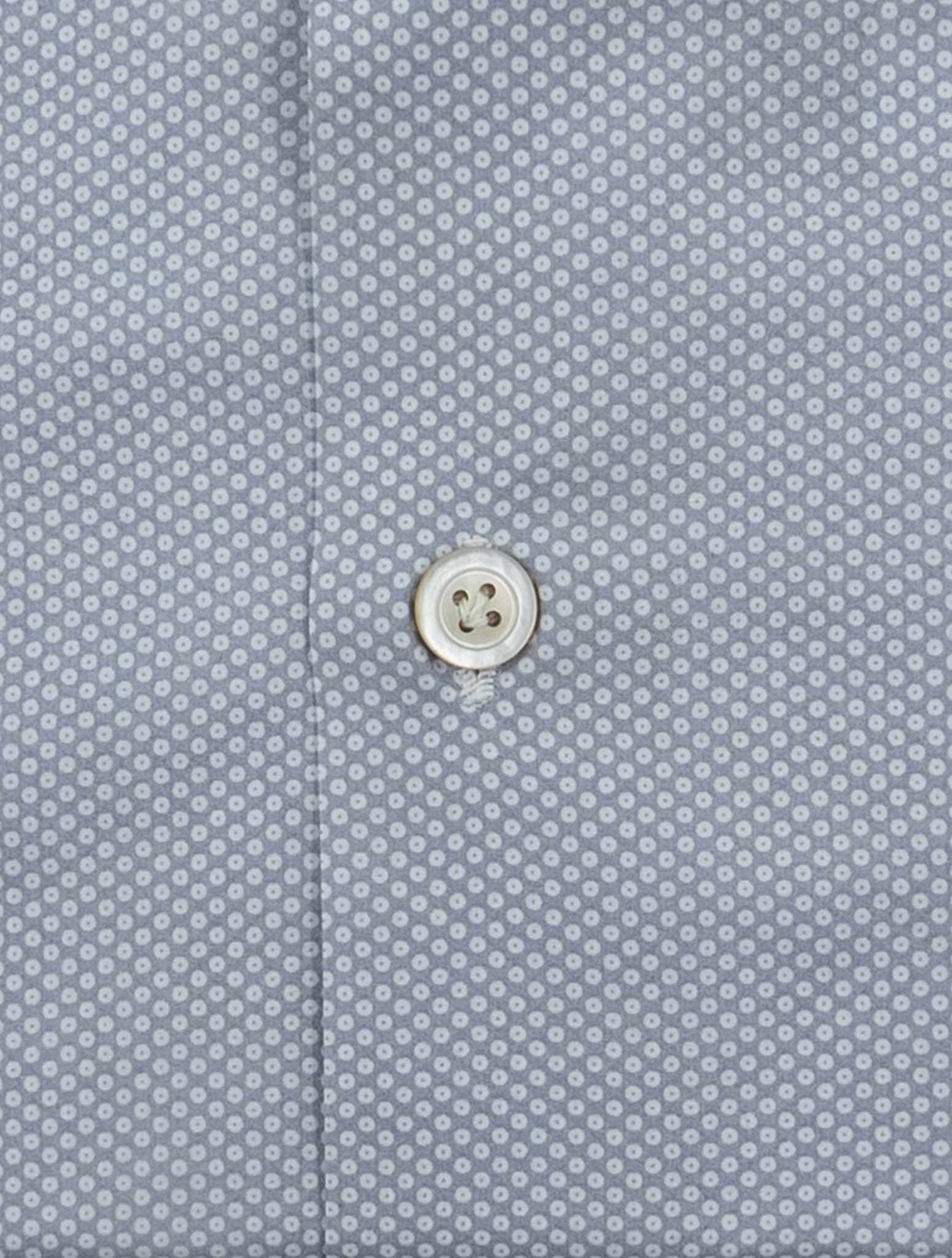 Kiton Gray White Cotton Shirt
