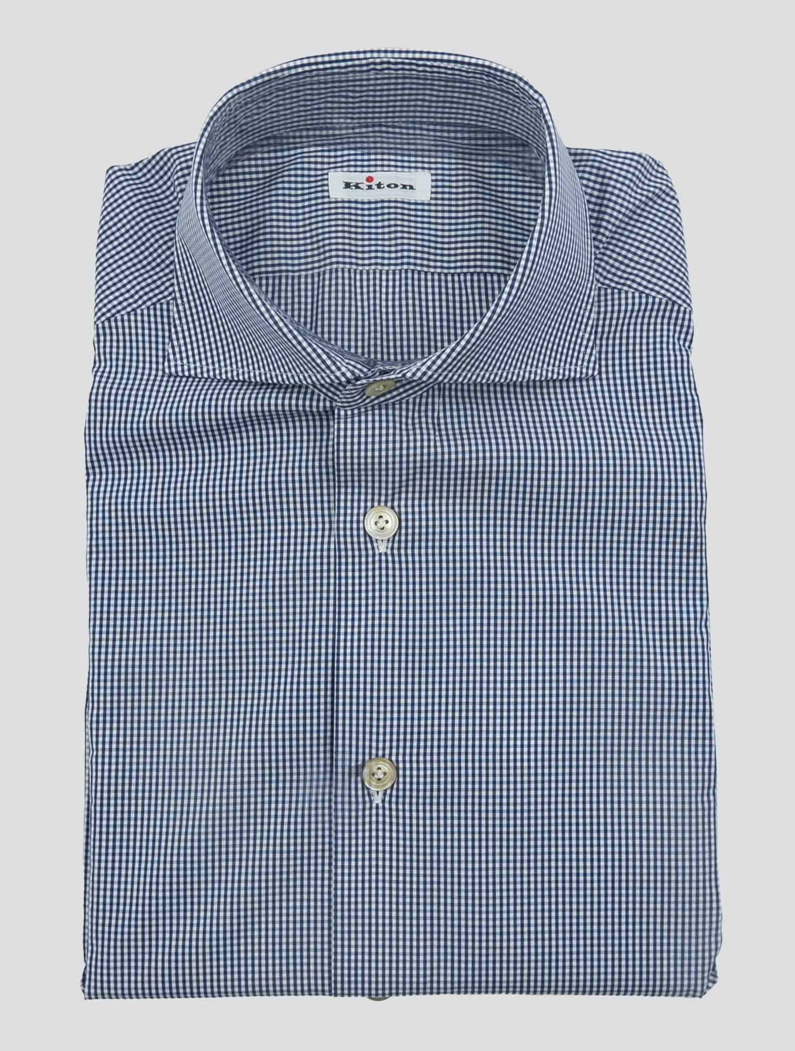 Kiton Blue Cotton Shirt