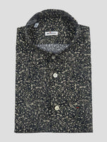 Kiton Brown White Cotton Shirt Nerano