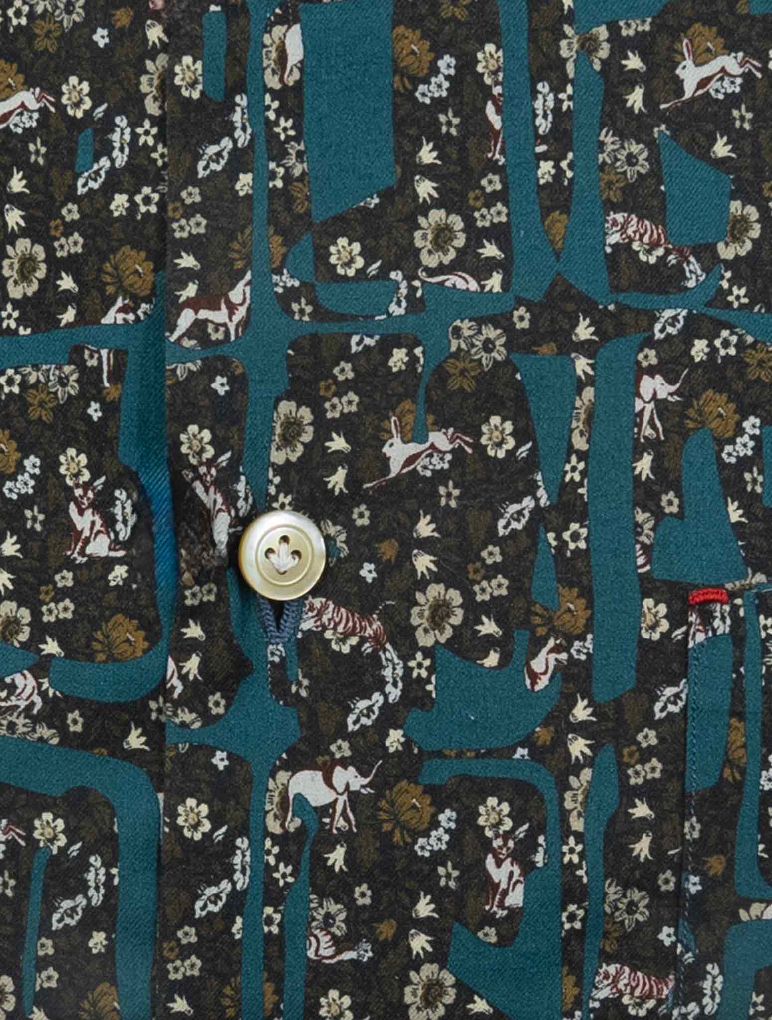 Kiton Blue Brown Cotton Shirt Nerano