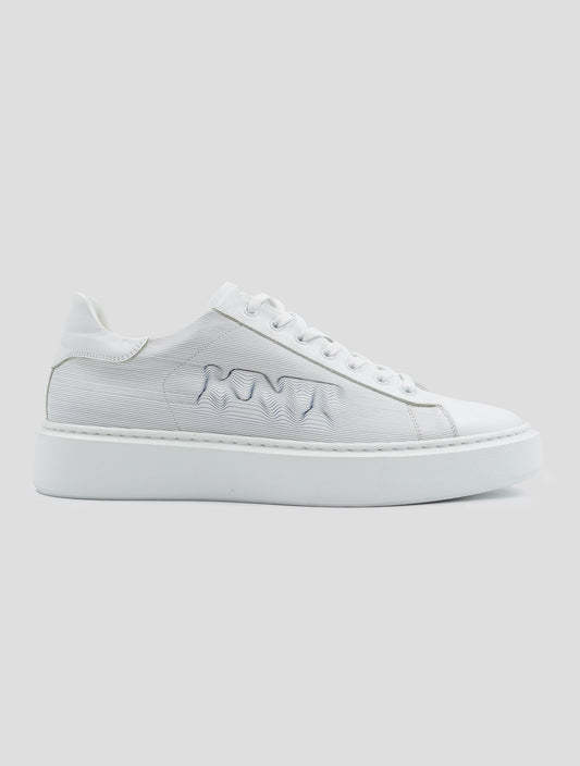 Kiton Knt White Leather Sneakers