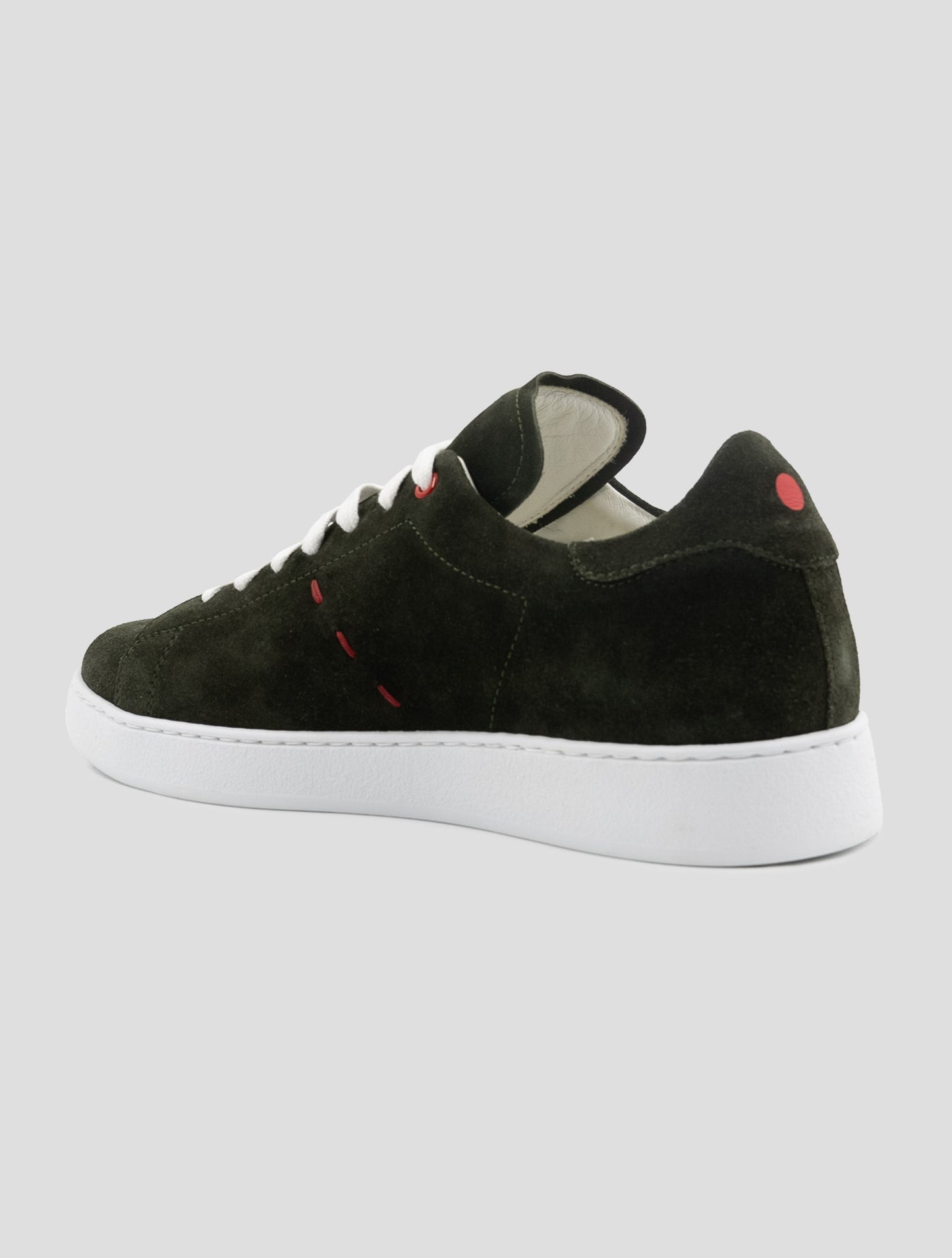 Kiton Green Leather Suede Sneakers