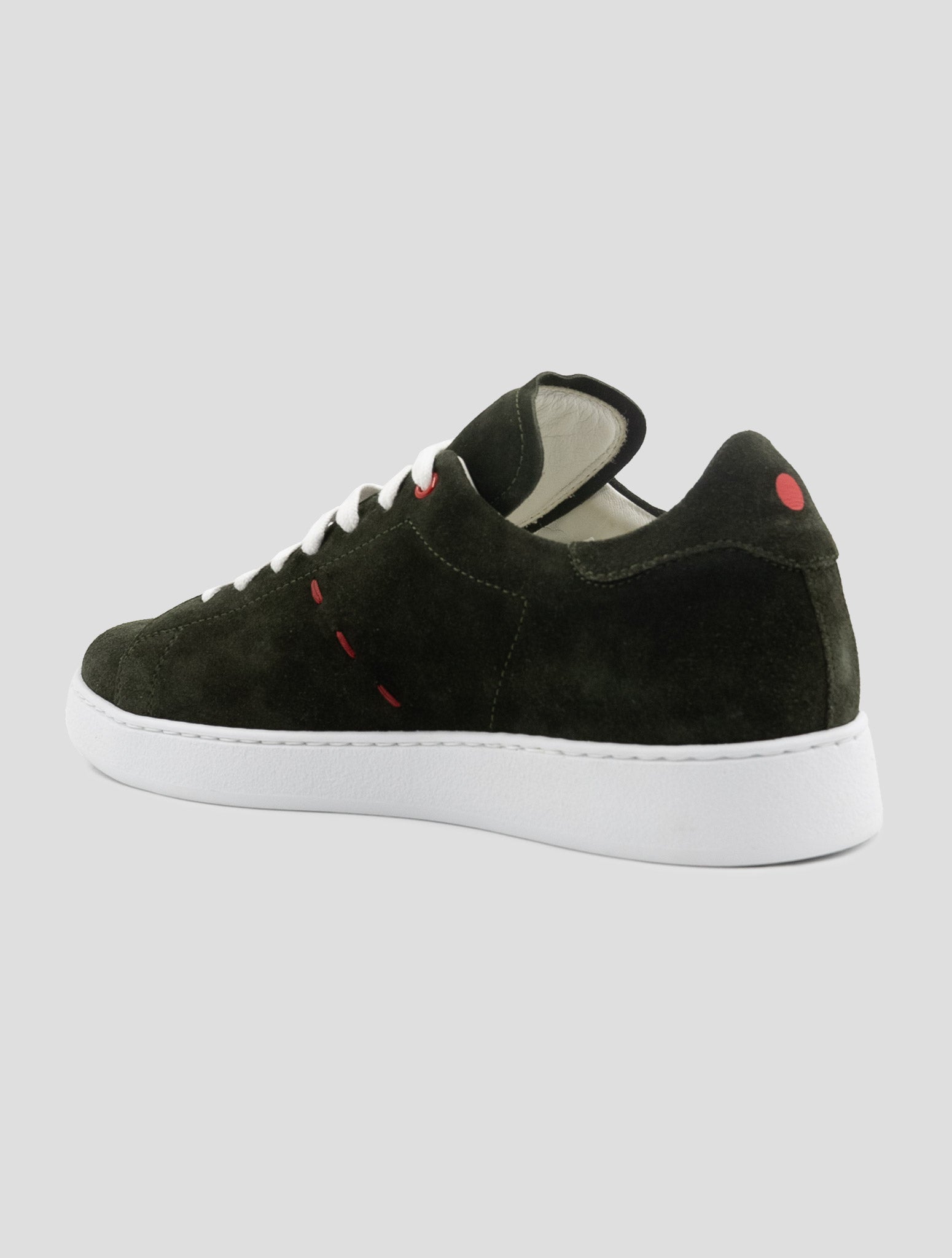 Kiton Green Leather Suede Sneakers