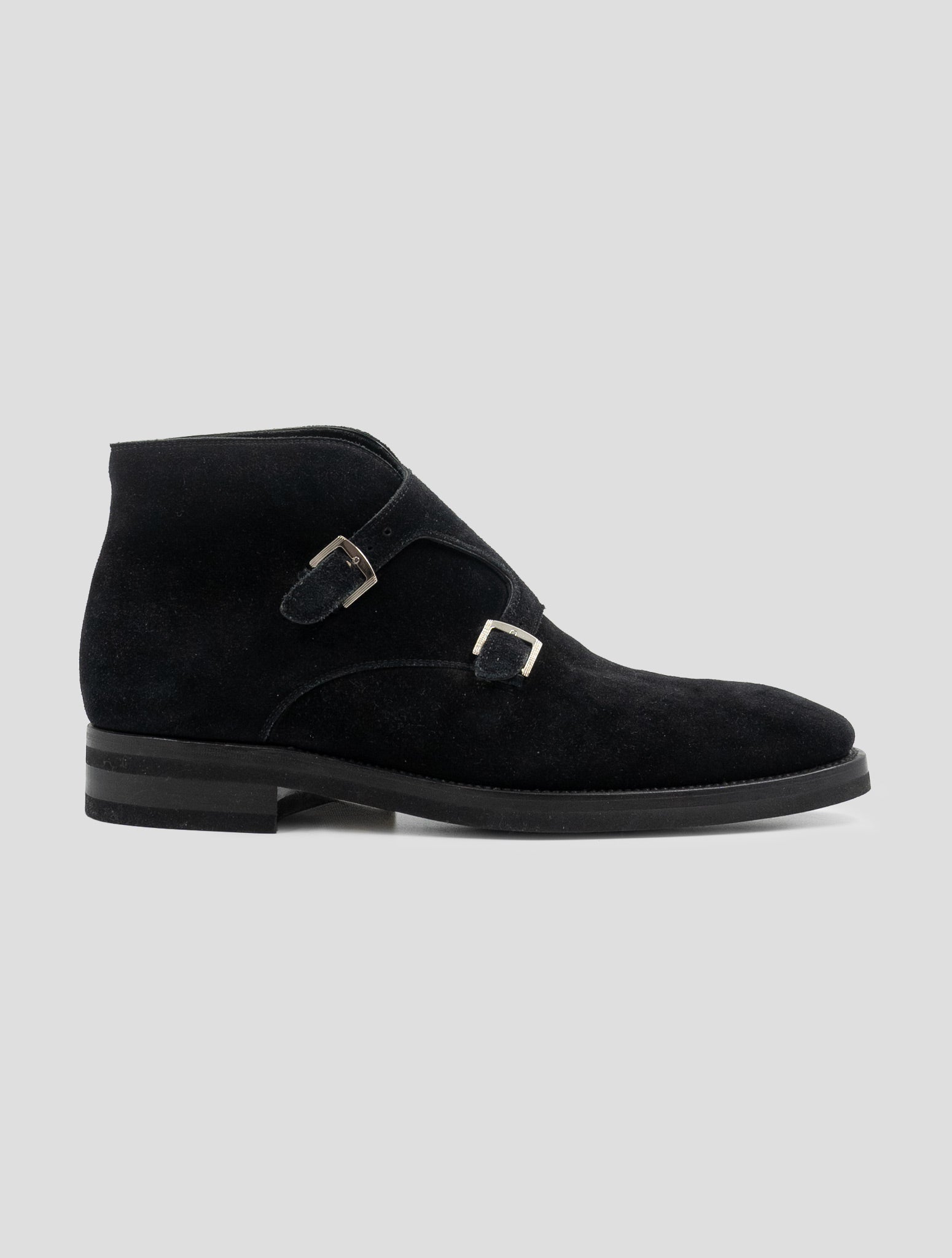 Kiton Black Leather Suede Shoes Boots