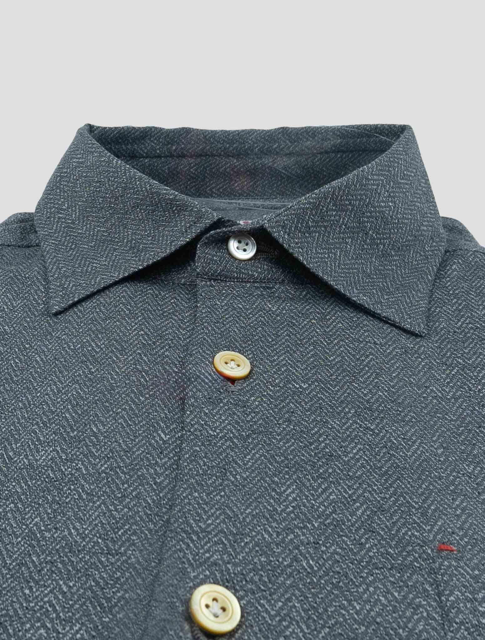 Kiton Gray Cotton Shirt Nerano