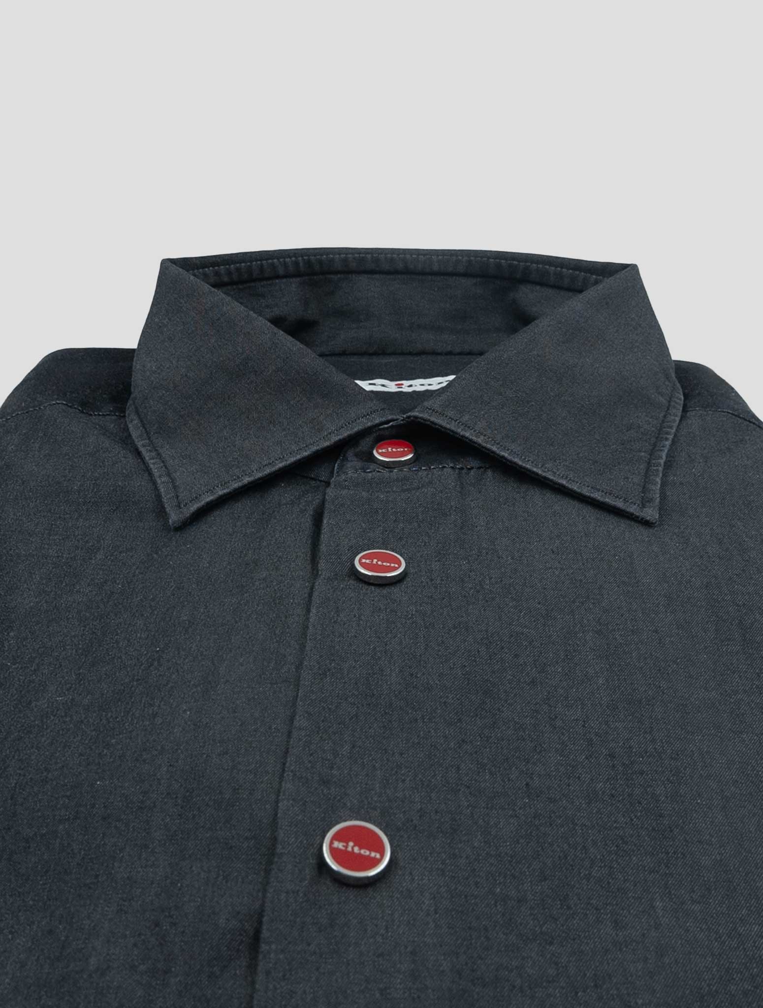 Kiton Gray Cotton Washed Shirt