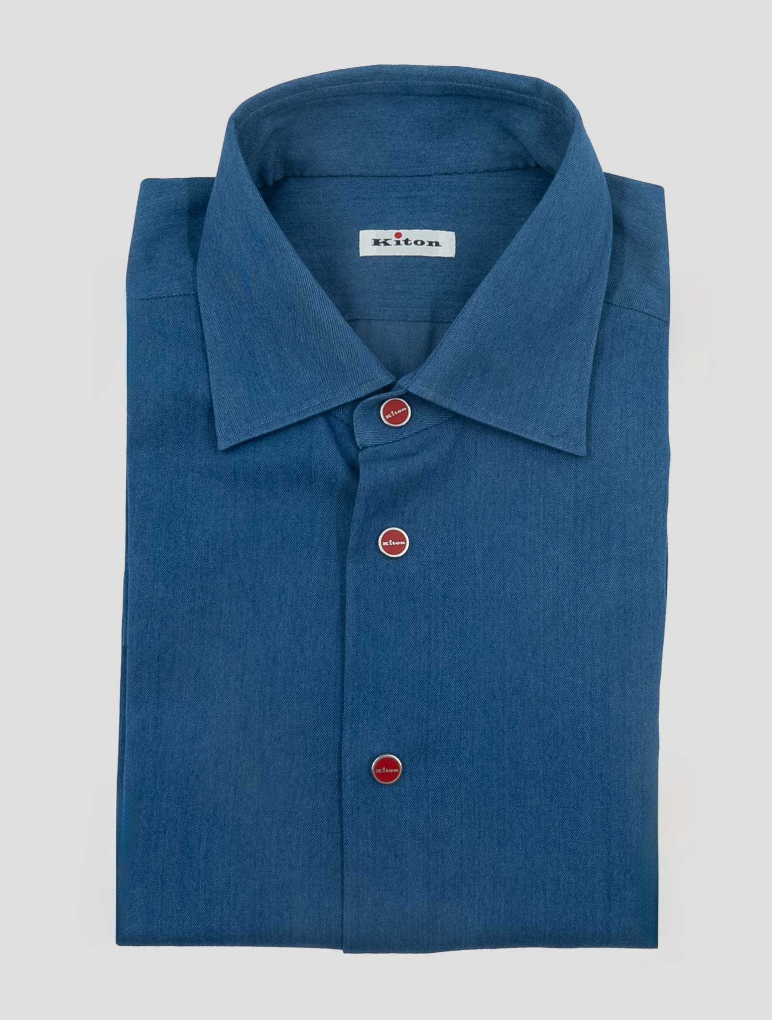 Kiton Denim Cotton Shirt Nerano