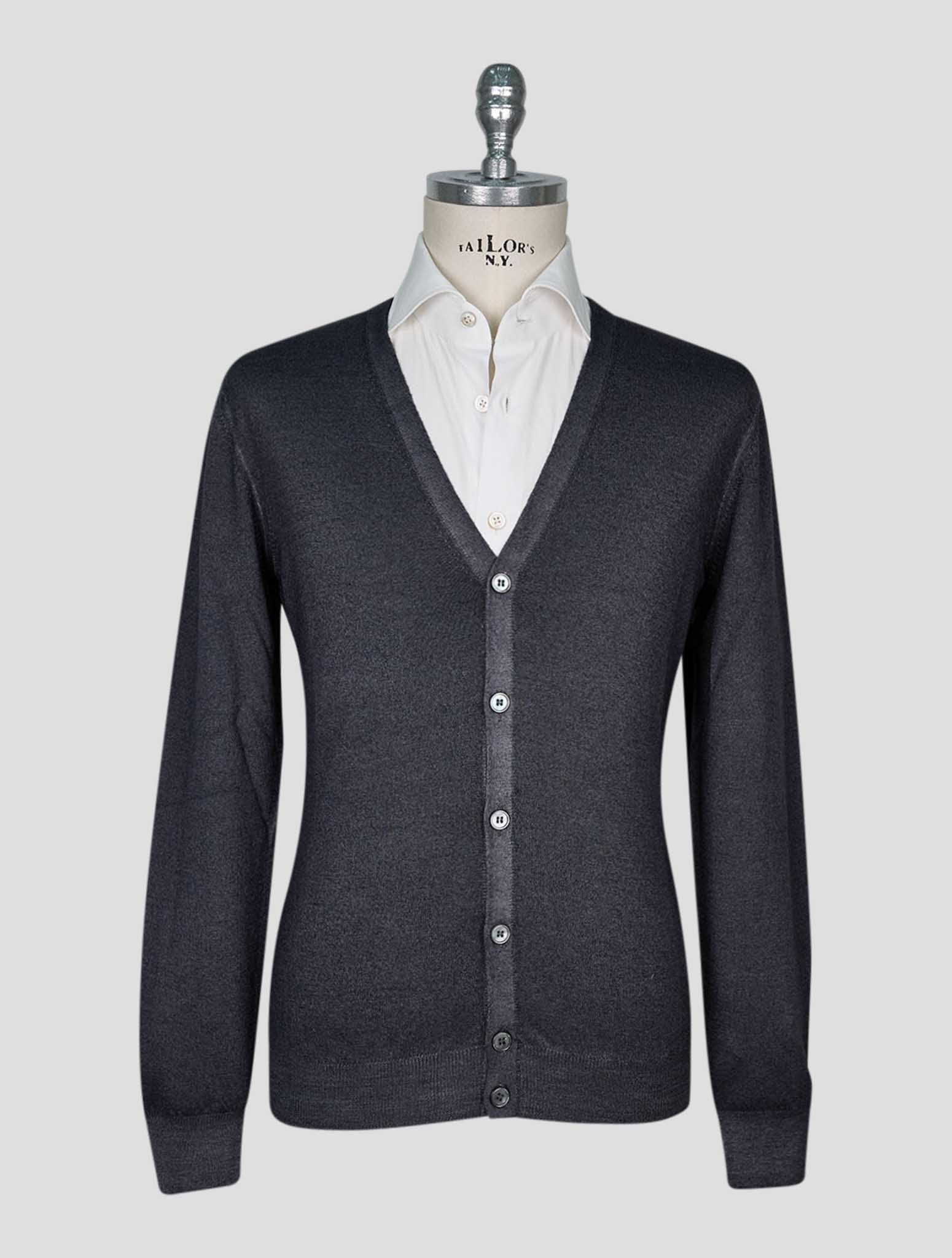 Kiton Gray Wool Cardigan